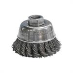 Camel 2-3/4^ Knotted Wire Brush Cup .014 Carbon Wire 5/8-11Arbor USA