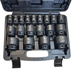 ATD 1/2 dr. 6 Point SAE Std. Imp. Socket Set 19pc